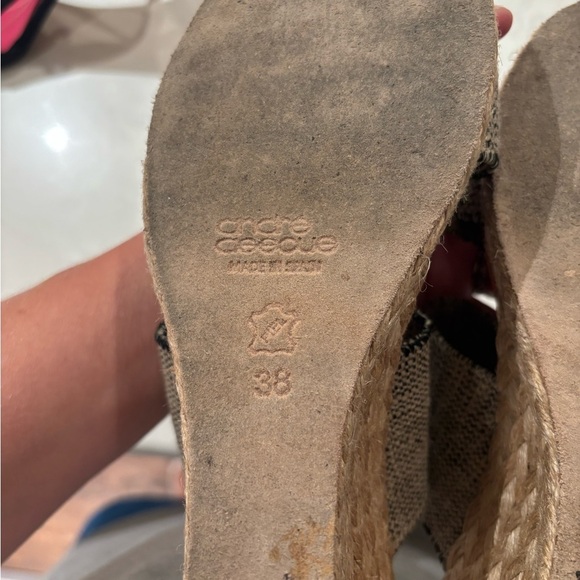 Women's Andre Aeeoue Brown and Black Wedge Heels - Picture 6 of 6